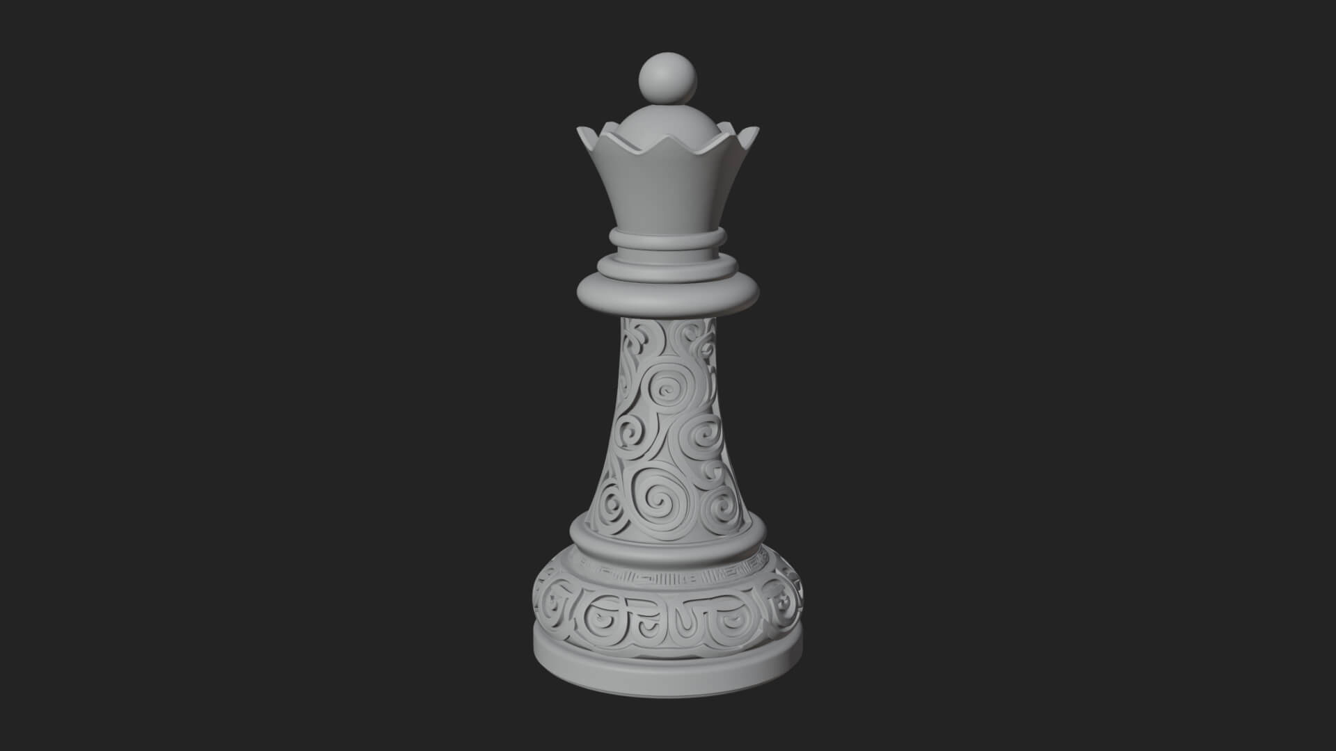 Ornate Chess Piece Statue Design 13 3D Print Model 3D Model
