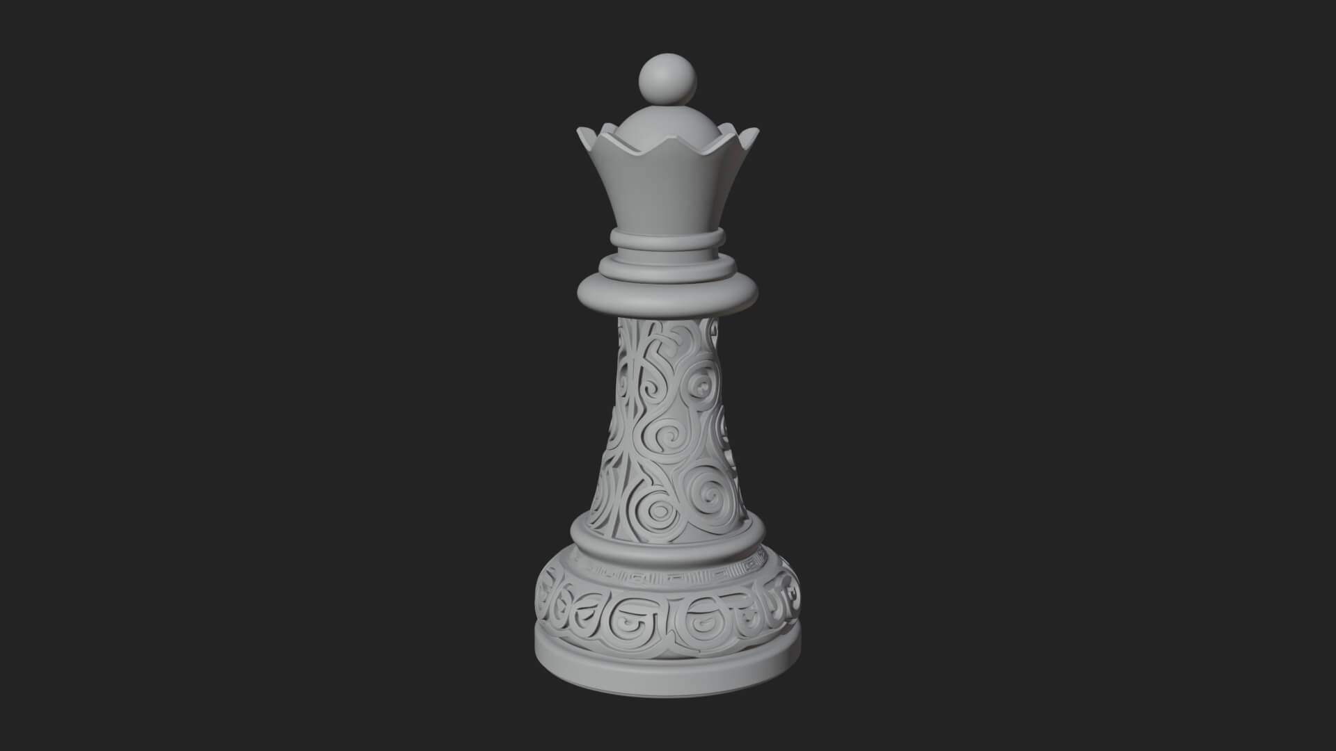 Ornate Chess Piece Statue Design 13 3D Print Model 3D Model