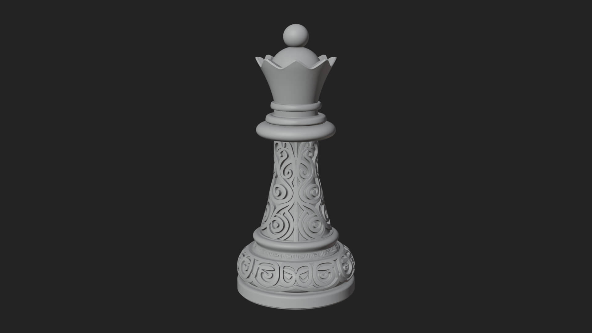 Ornate Chess Piece Statue Design 13 3D Print Model 3D Model
