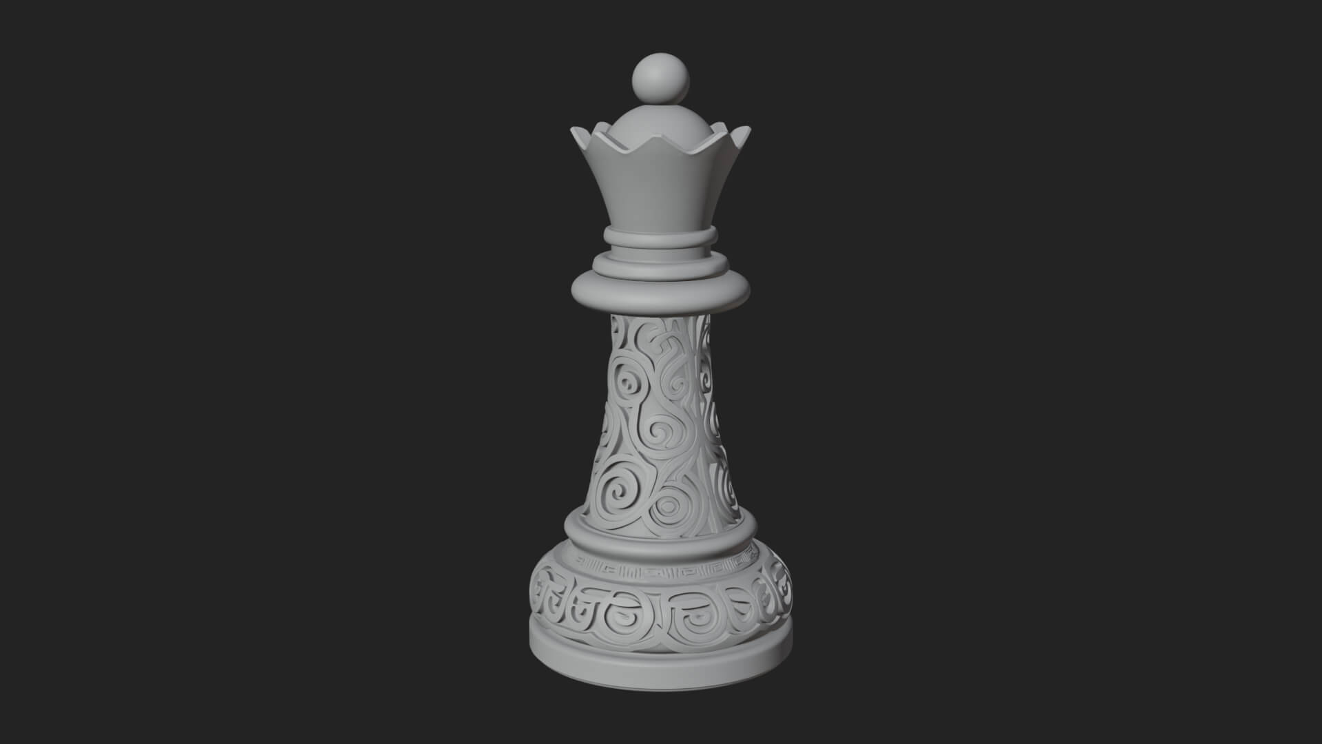 Ornate Chess Piece Statue Design 13 3D Print Model 3D Model