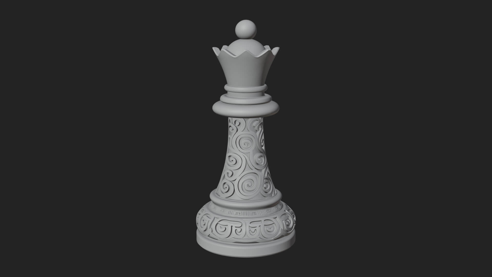 Ornate Chess Piece Statue Design 13 3D Print Model 3D Model