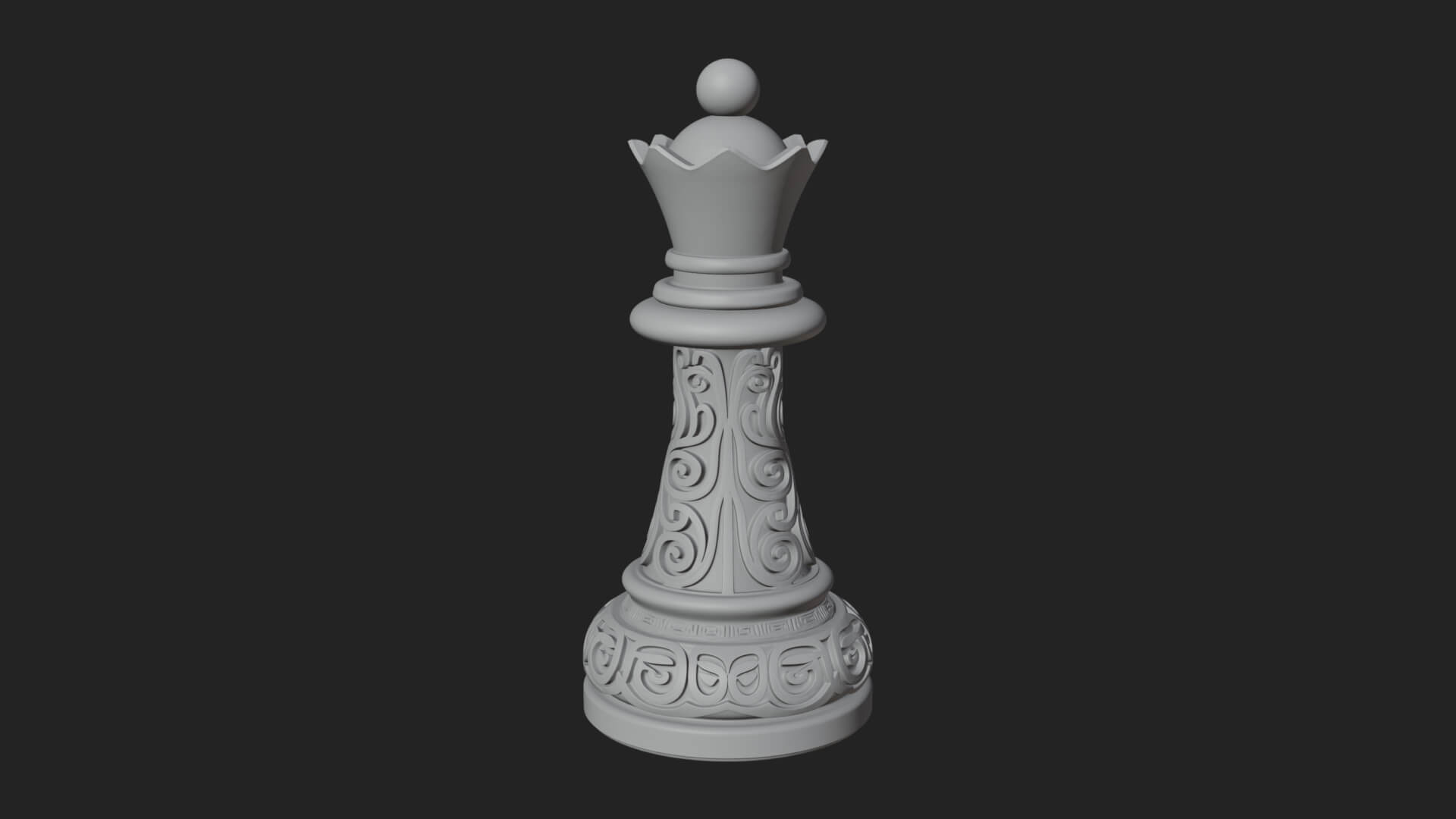 Ornate Chess Piece Statue Design 13 3D Print Model 3D Model