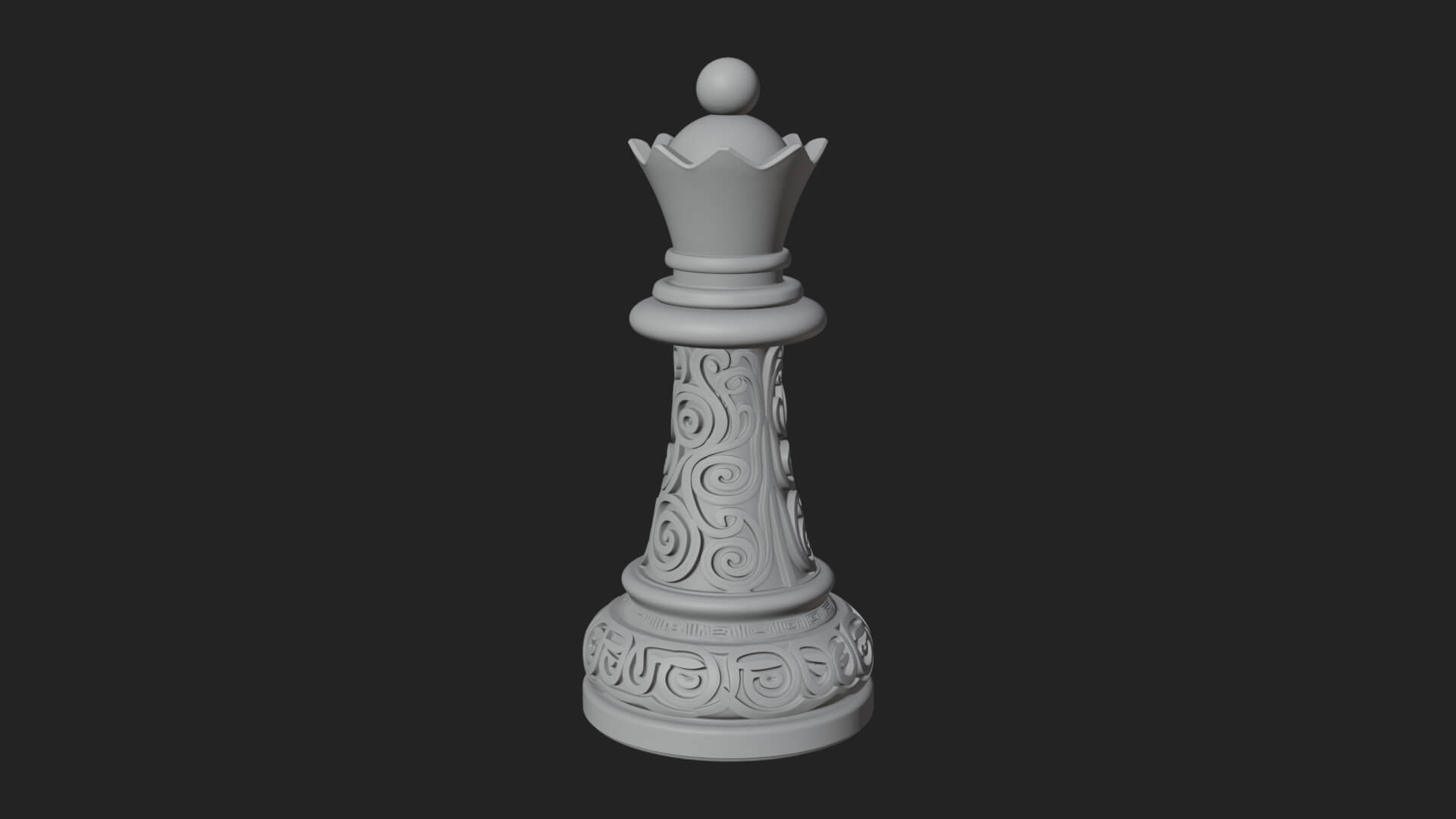 Ornate Chess Piece Statue Design 13 3D Print Model 3D Model