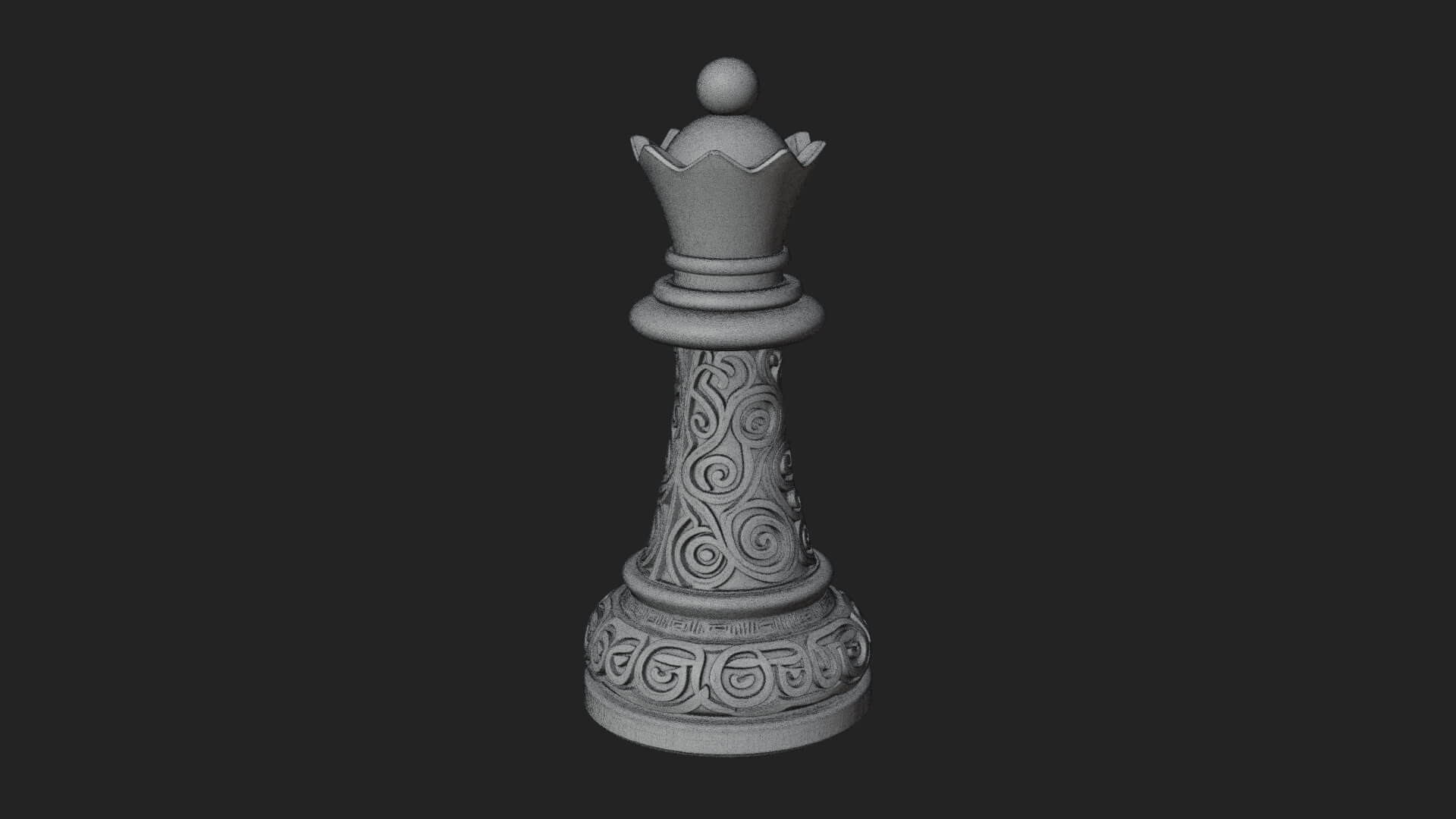 Ornate Chess Piece Statue Design 13 3D Print Model 3D Model