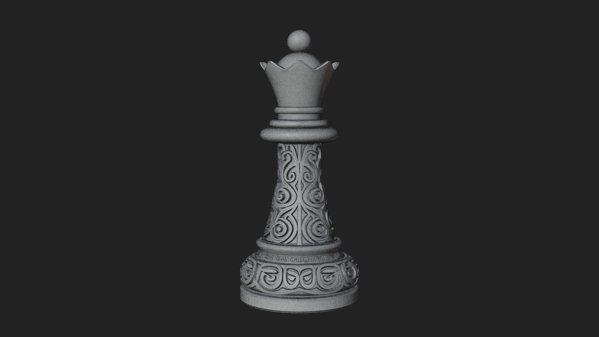 Ornate Chess Piece Statue Design 13 3D Print Model 3D Model