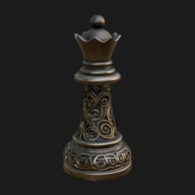 Ornate Chess Piece Statue Design 13 3D Print Model