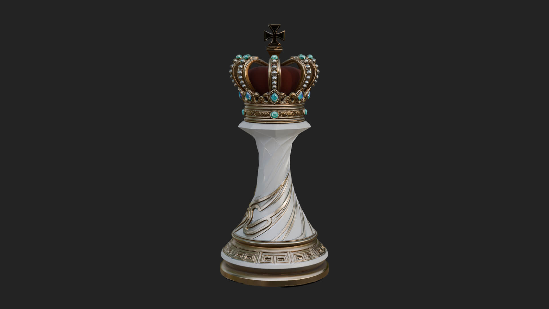 Ornate Chess Piece Statue Design 130 3D Print Model 3D Model