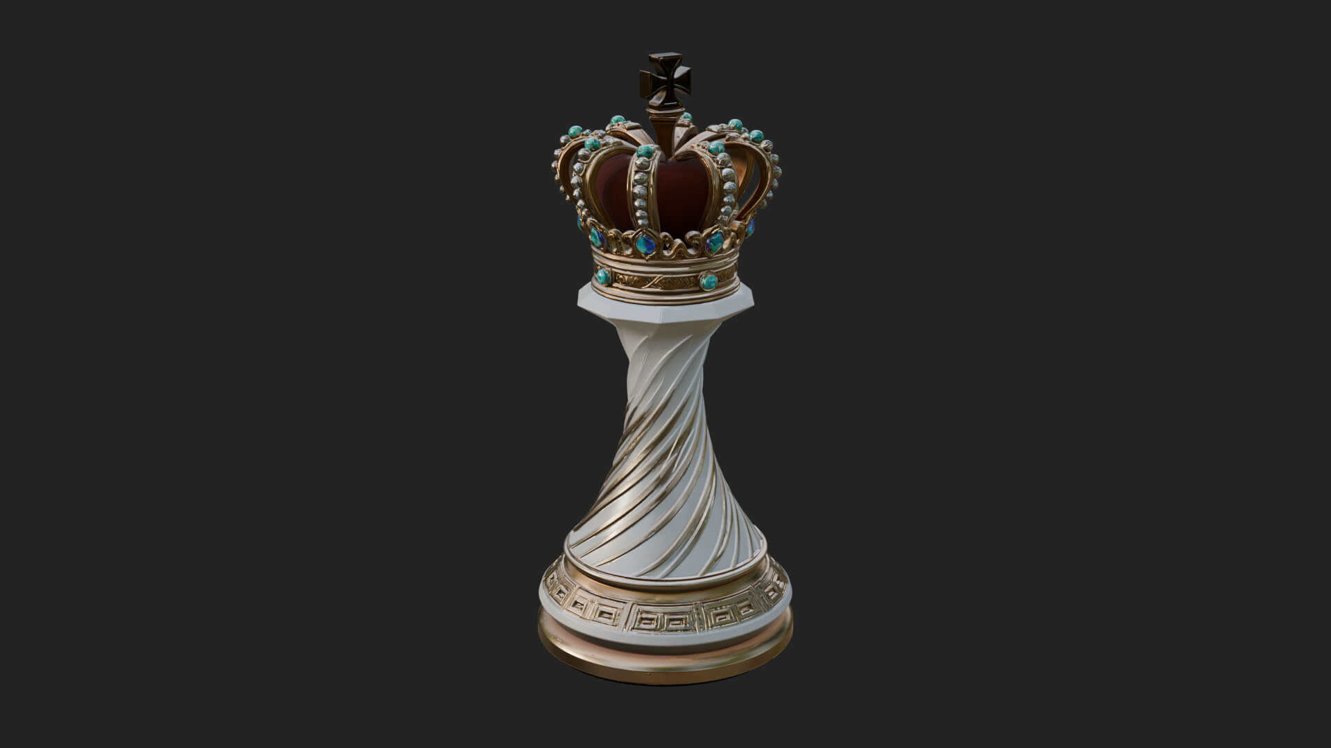 Ornate Chess Piece Statue Design 130 3D Print Model 3D Model