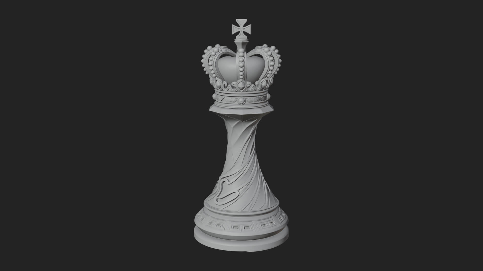 Ornate Chess Piece Statue Design 130 3D Print Model 3D Model