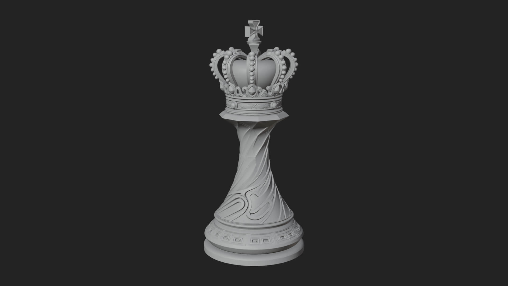 Ornate Chess Piece Statue Design 130 3D Print Model 3D Model