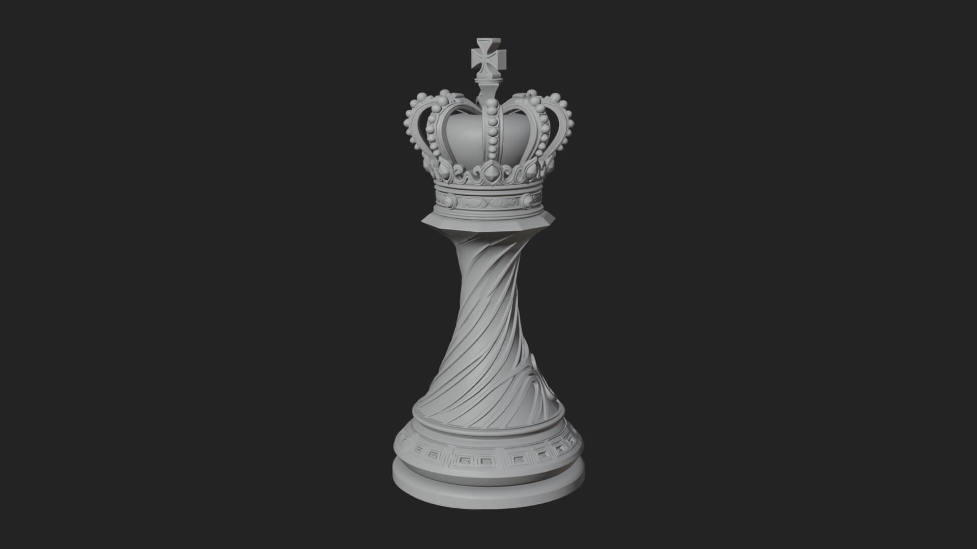 Ornate Chess Piece Statue Design 130 3D Print Model 3D Model