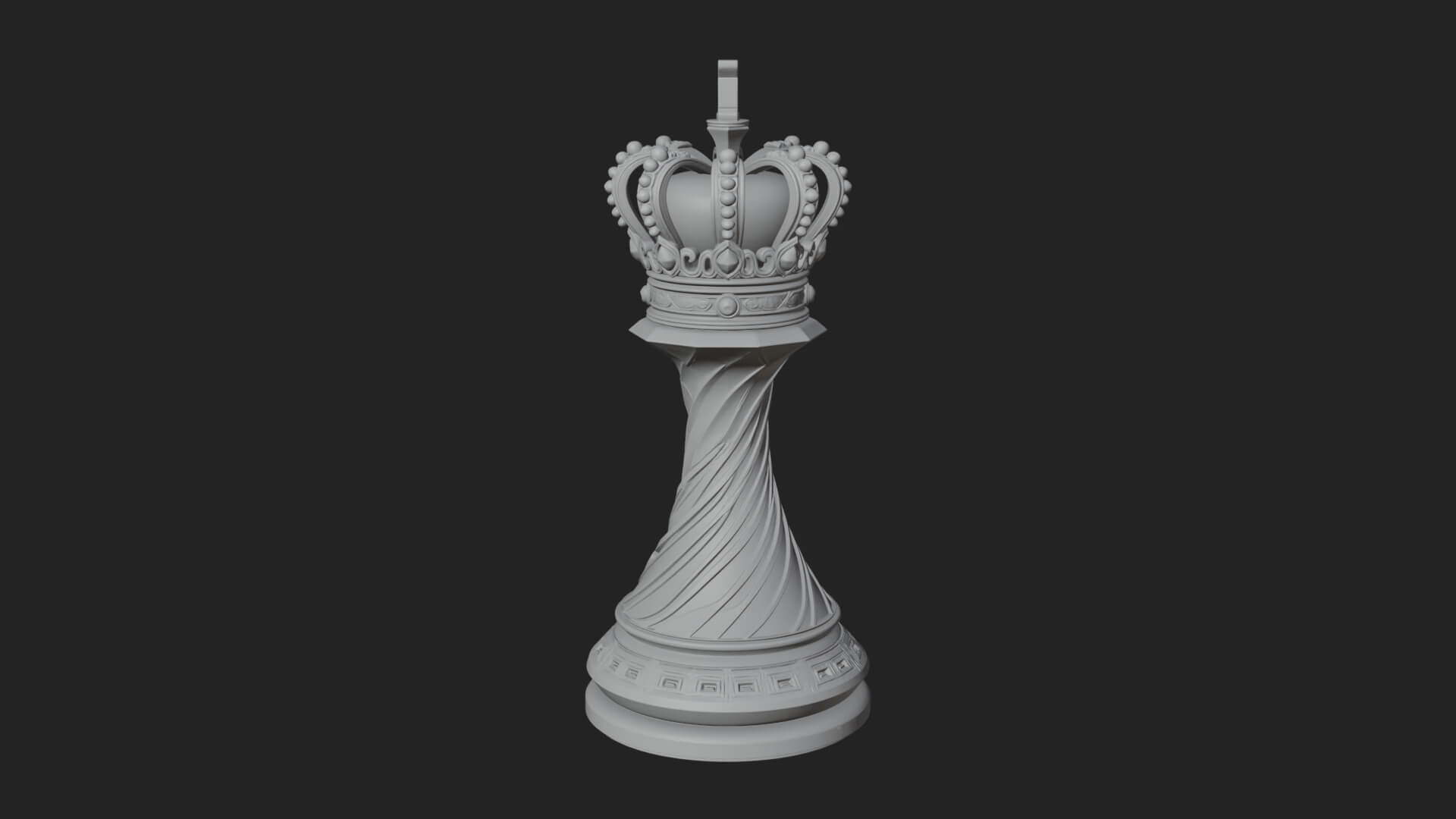 Ornate Chess Piece Statue Design 130 3D Print Model 3D Model