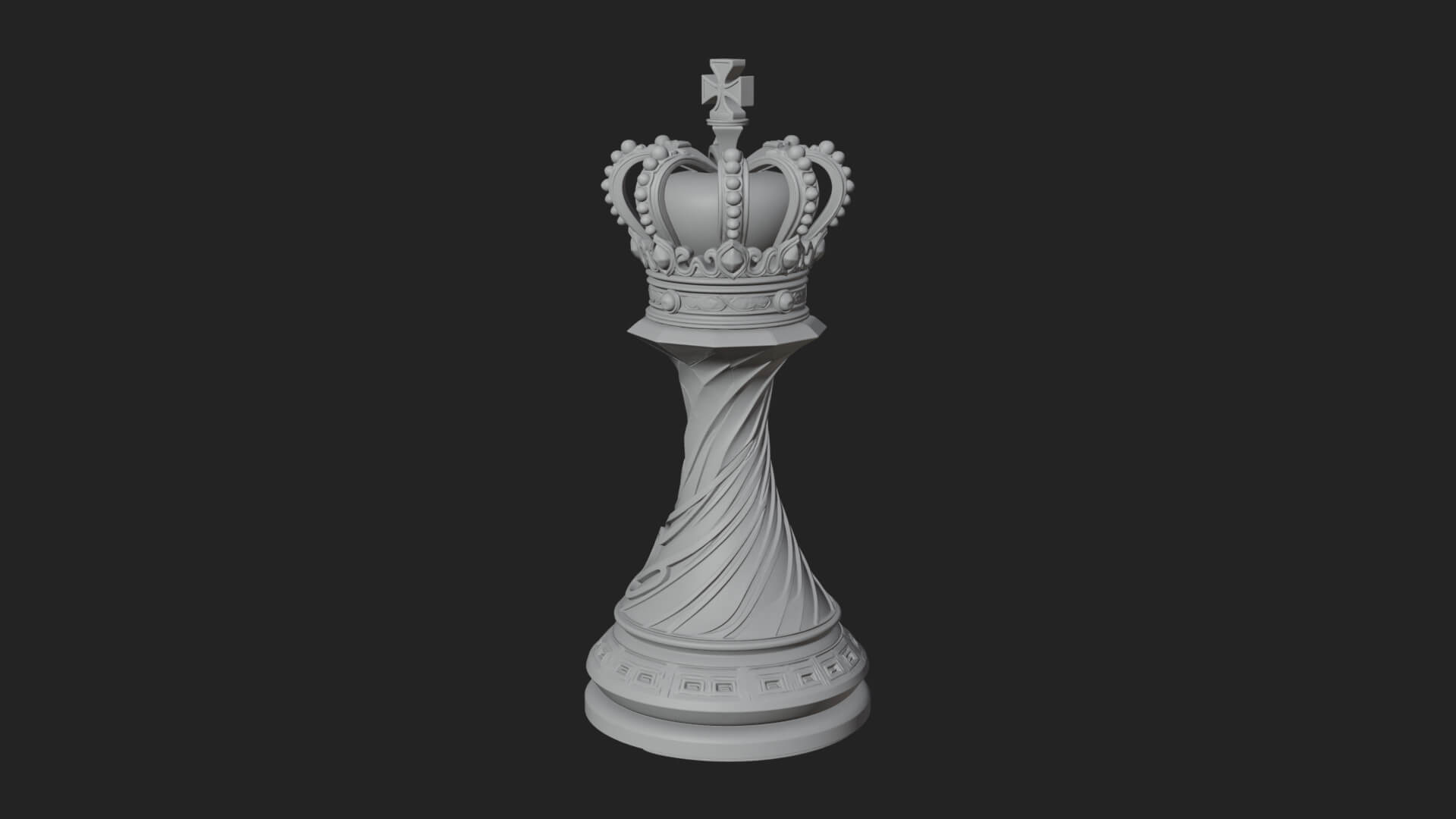 Ornate Chess Piece Statue Design 130 3D Print Model 3D Model
