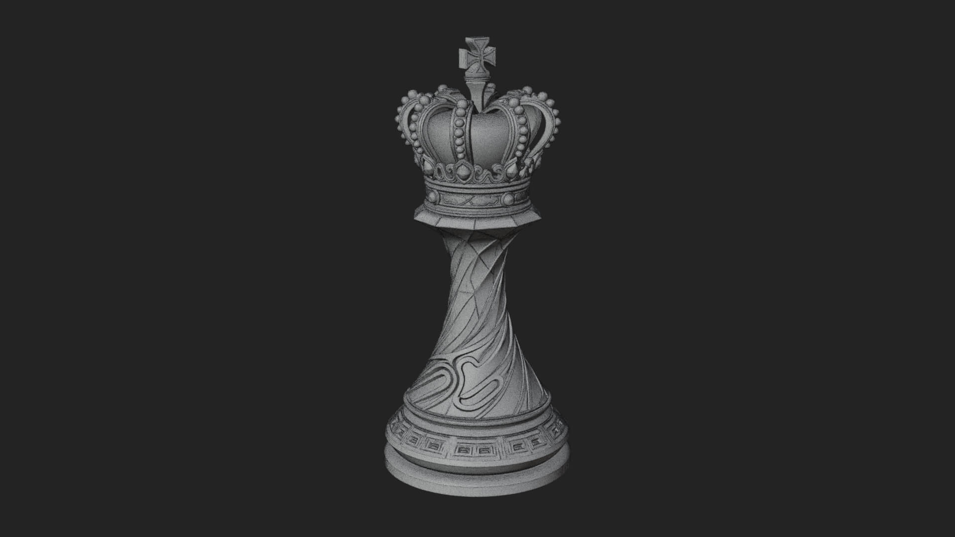 Ornate Chess Piece Statue Design 130 3D Print Model 3D Model
