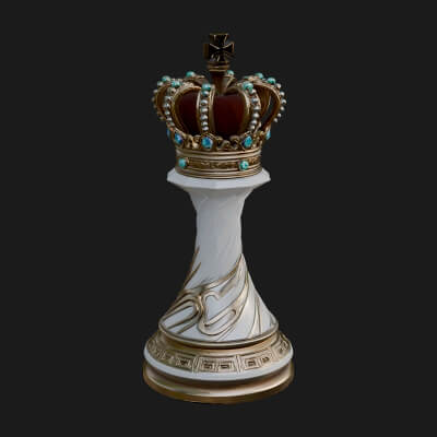 Ornate Chess Piece Statue Design 130 3D Print Model