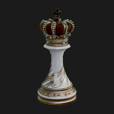 Ornate Chess Piece Statue Design 130 3D Print Model