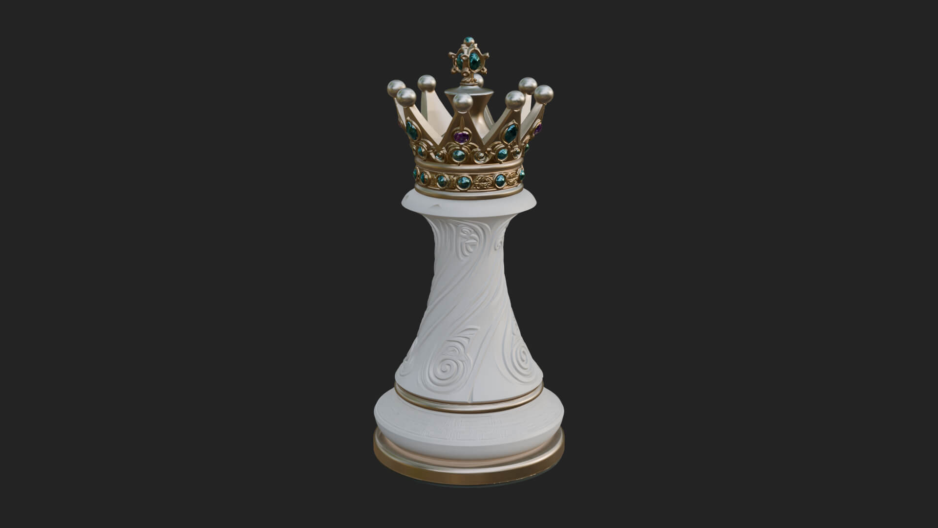 Ornate Chess Piece Statue Design 131 3D Print Model 3D Model