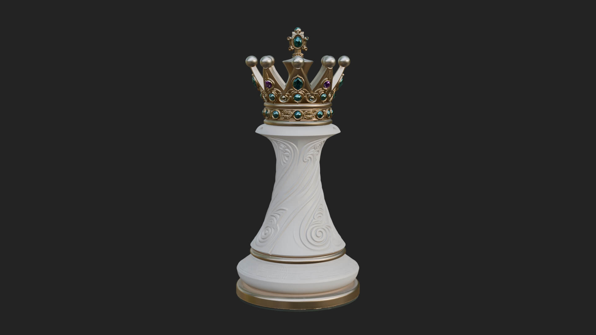 Ornate Chess Piece Statue Design 131 3D Print Model 3D Model