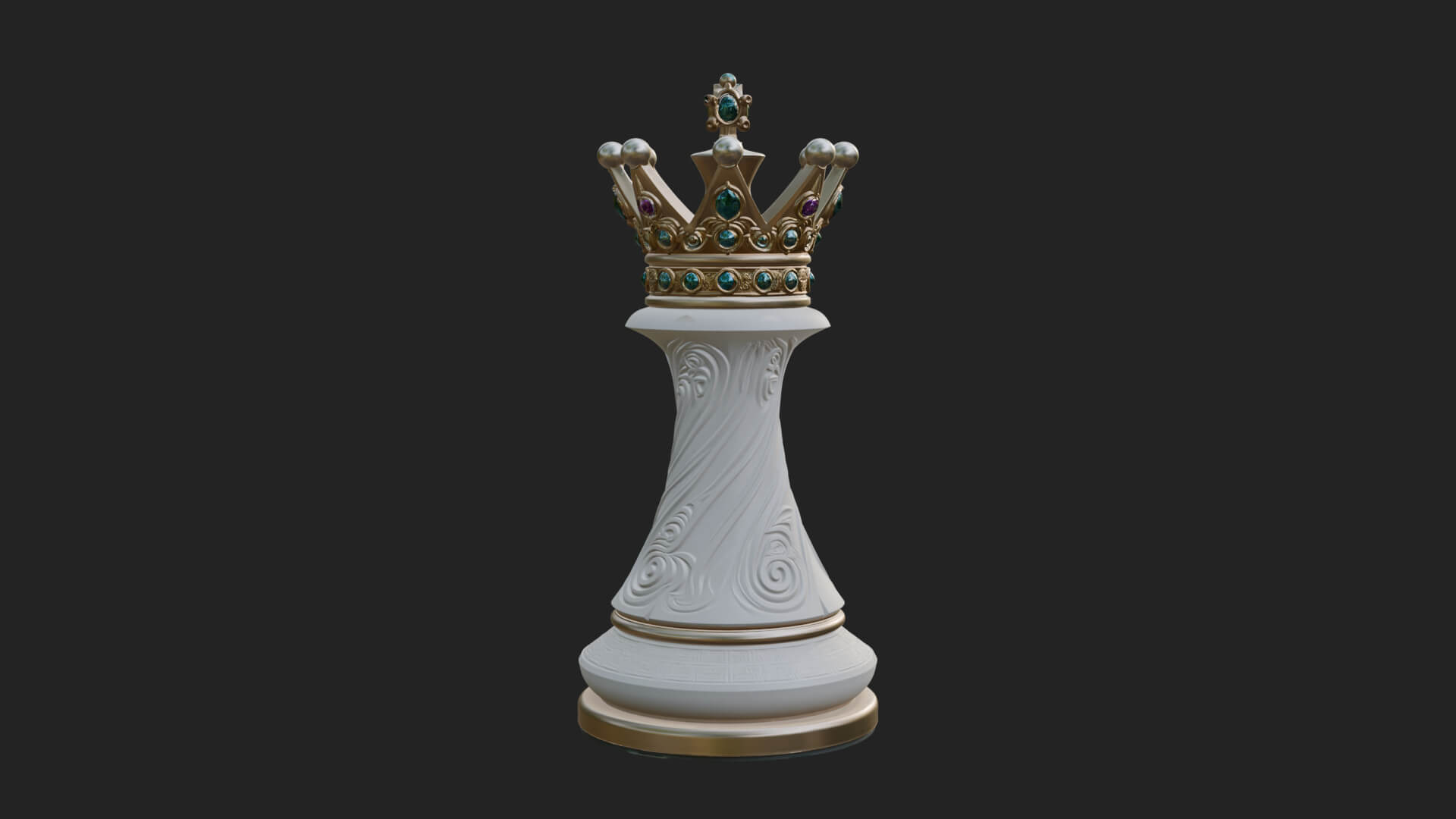 Ornate Chess Piece Statue Design 131 3D Print Model 3D Model