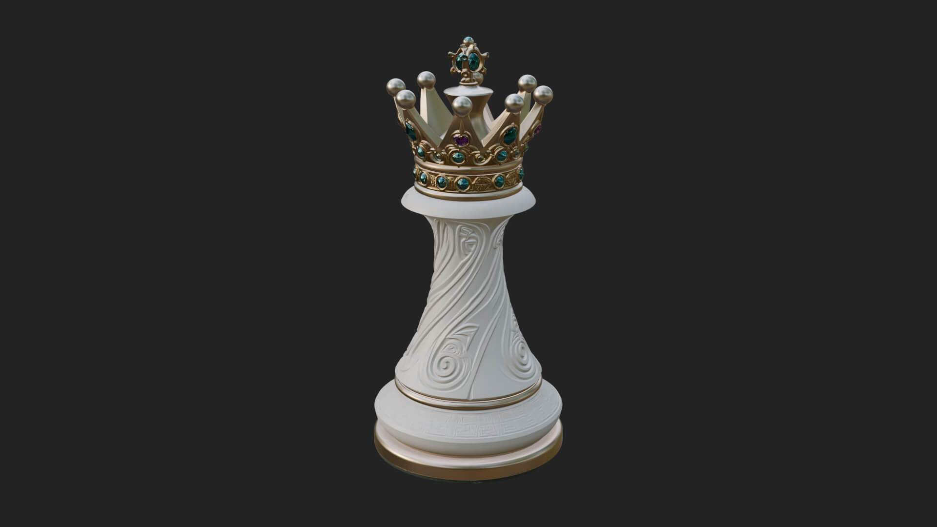 Ornate Chess Piece Statue Design 131 3D Print Model 3D Model