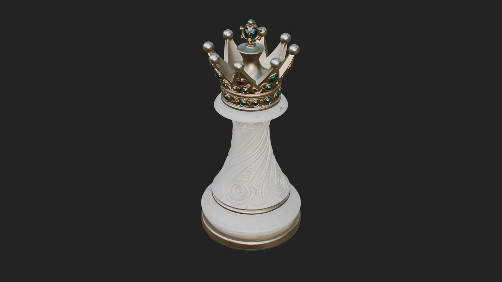 Ornate Chess Piece Statue Design 131 3D Print Model 3D Model