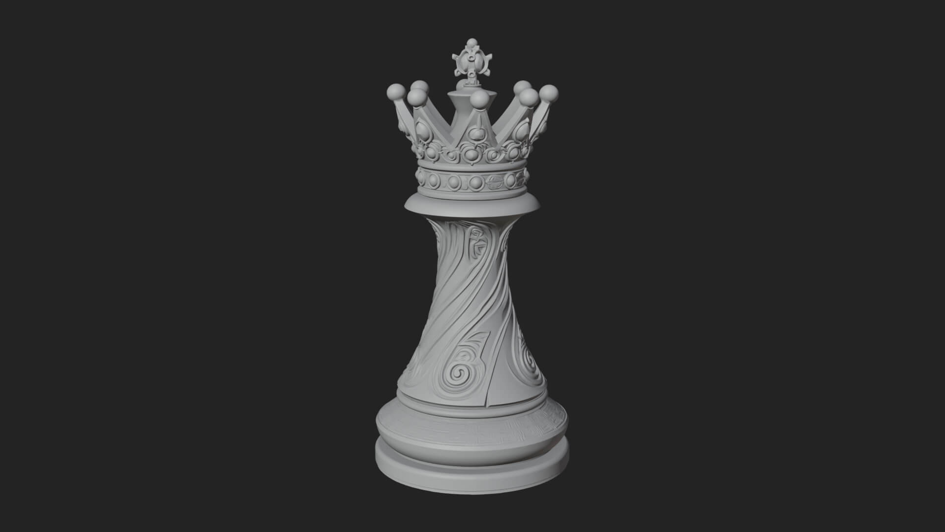Ornate Chess Piece Statue Design 131 3D Print Model 3D Model