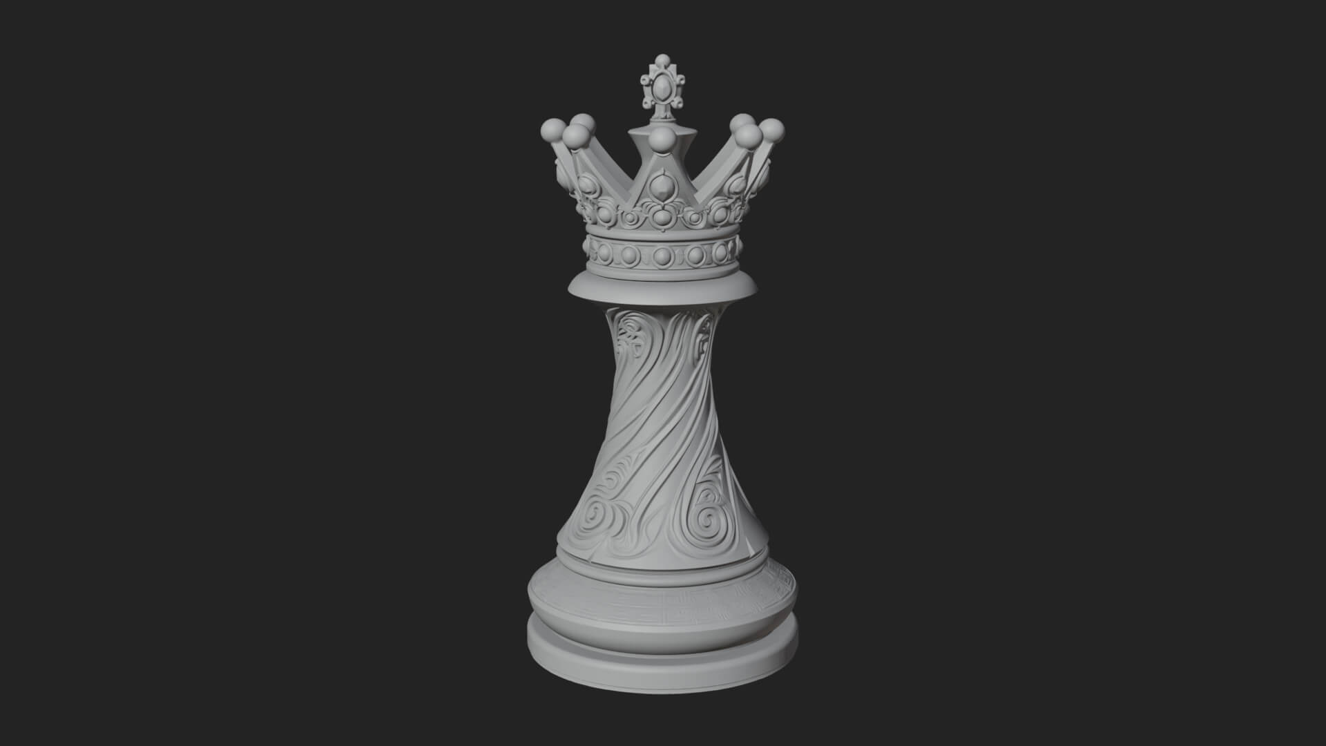 Ornate Chess Piece Statue Design 131 3D Print Model 3D Model