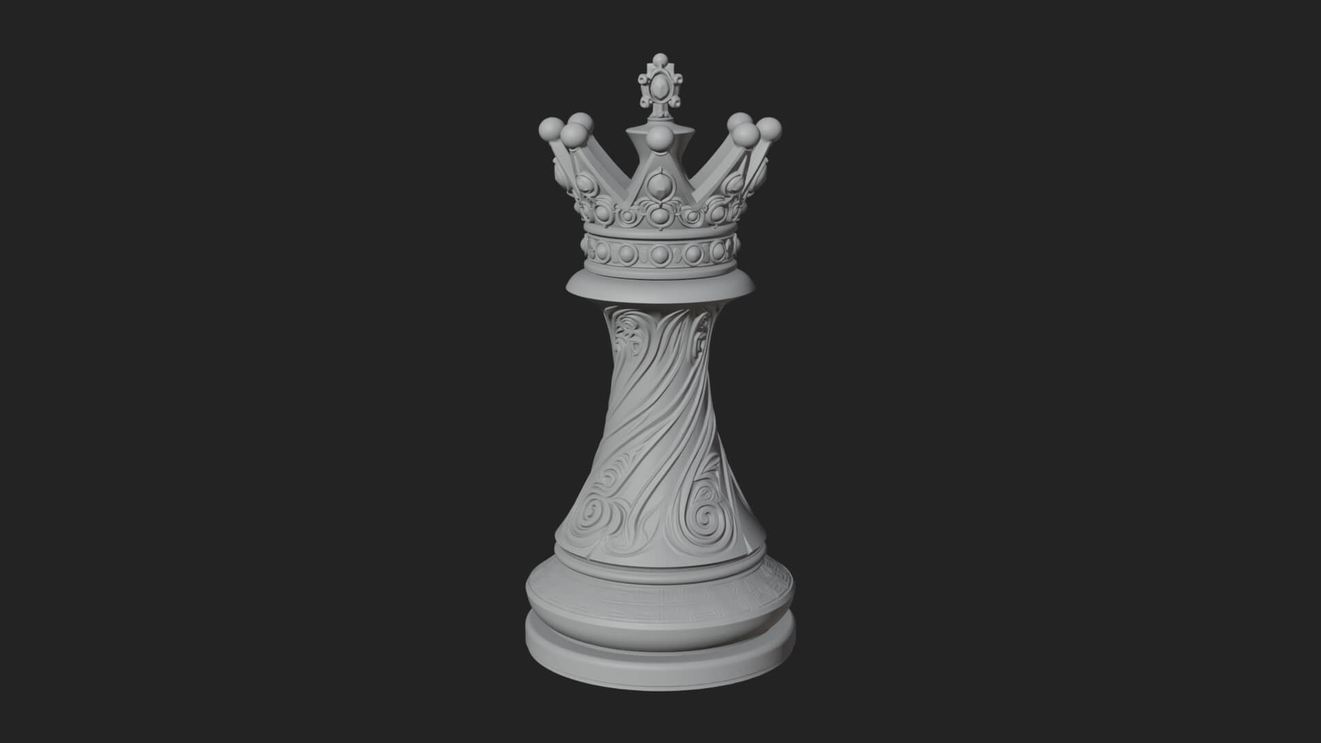 Ornate Chess Piece Statue Design 131 3D Print Model 3D Model