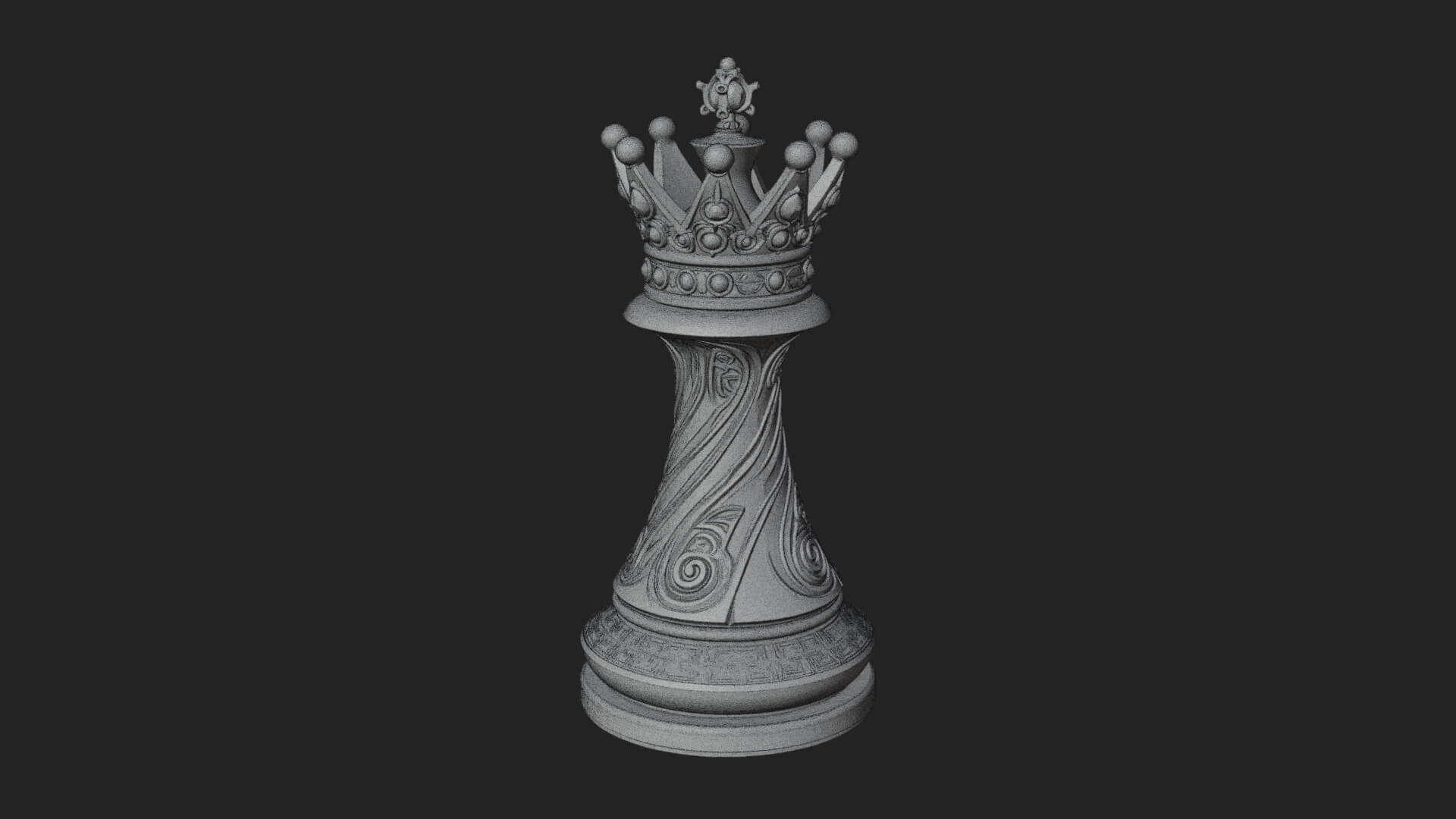 Ornate Chess Piece Statue Design 131 3D Print Model 3D Model