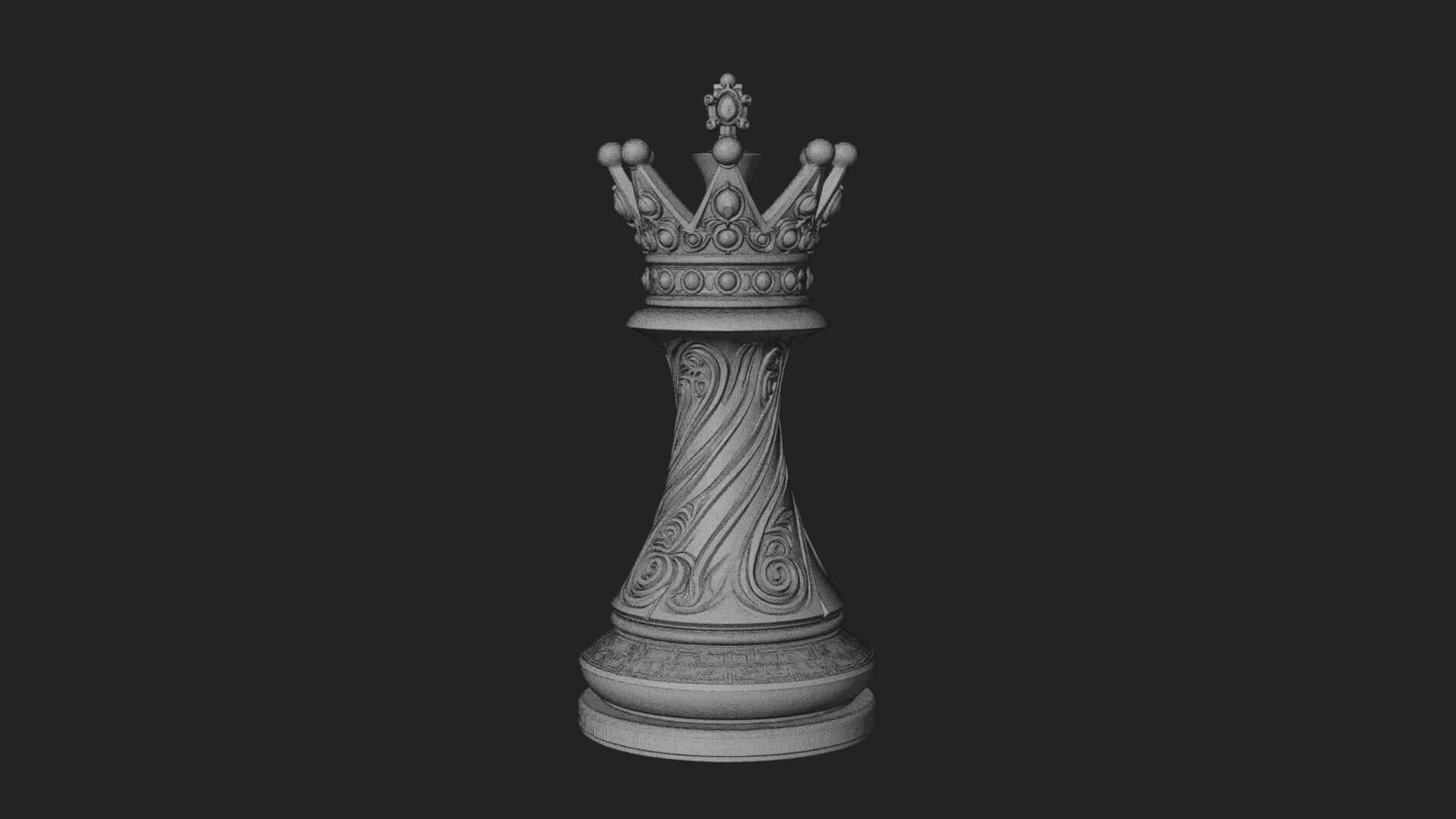 Ornate Chess Piece Statue Design 131 3D Print Model 3D Model