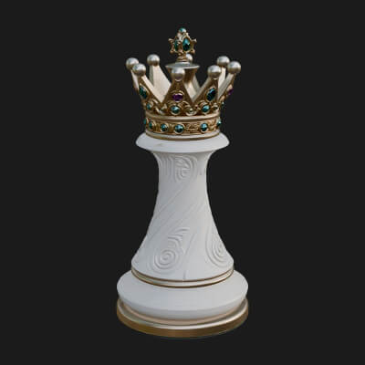 Ornate Chess Piece Statue Design 131 3D Print Model