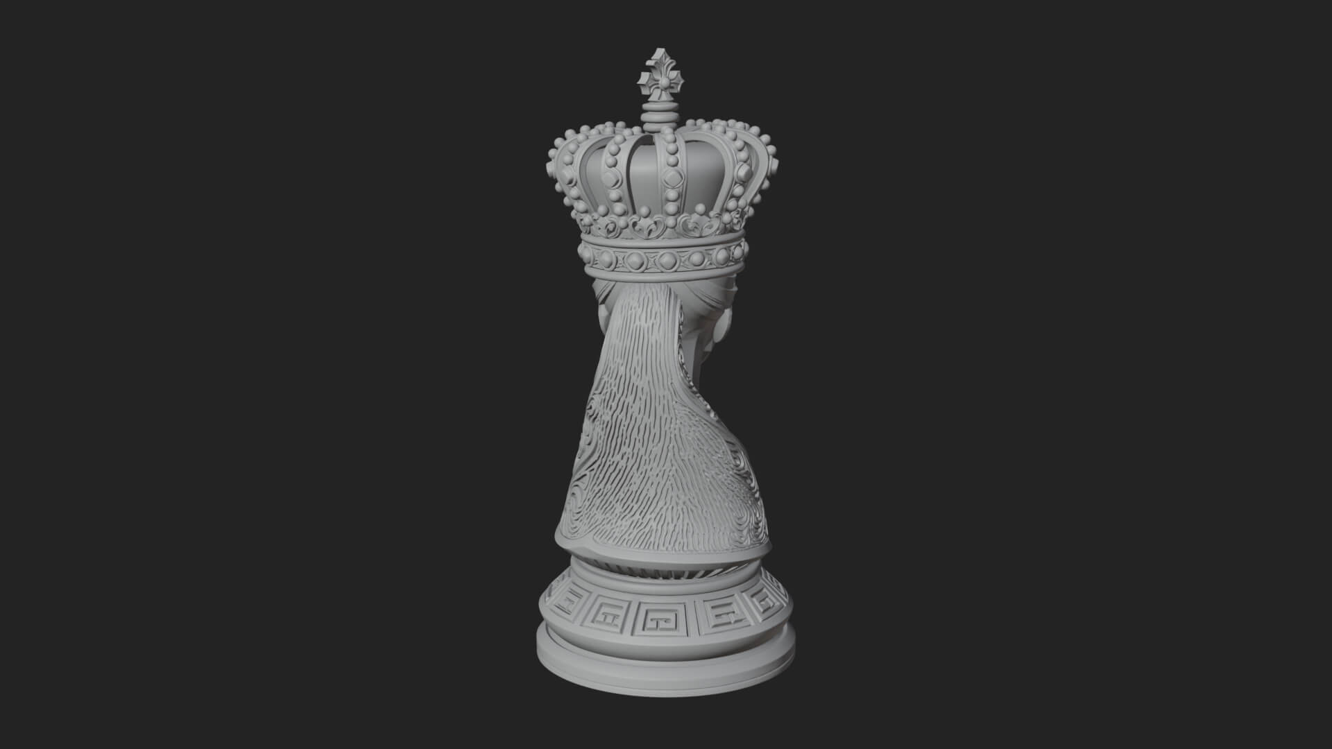 Ornate Chess Piece Statue Design 132 3D Print Model 3D Model