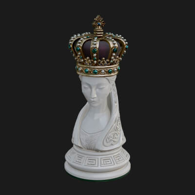 Ornate Chess Piece Statue Design 132 3D Print Model