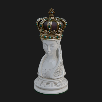 Ornate Chess Piece Statue Design 132 3D Print Model