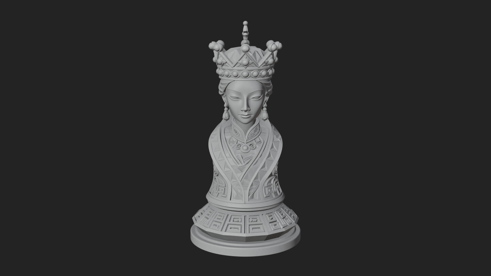 Ornate Chess Piece Statue Design 133 3D Print Model 3D Model