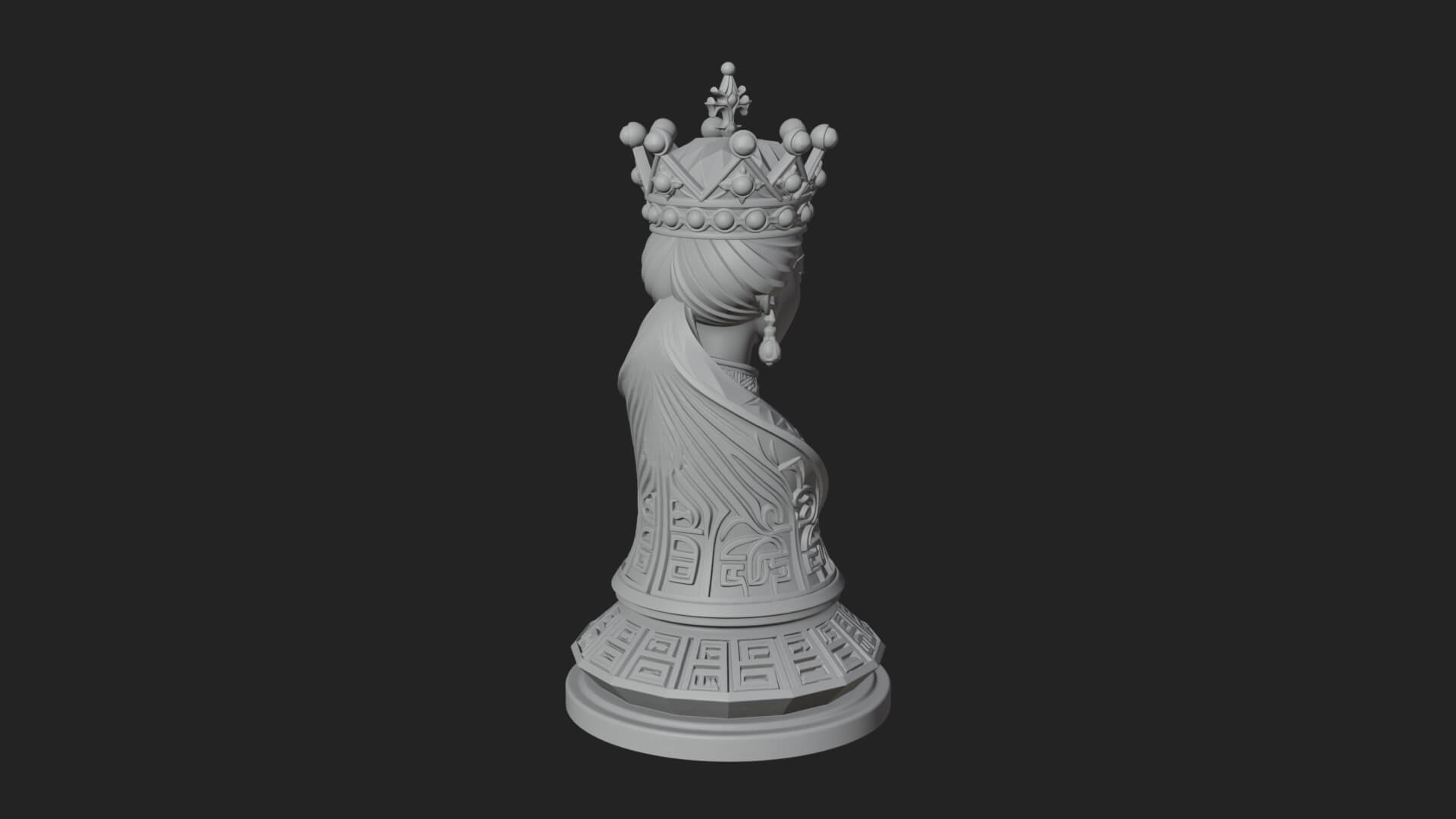 Ornate Chess Piece Statue Design 133 3D Print Model 3D Model