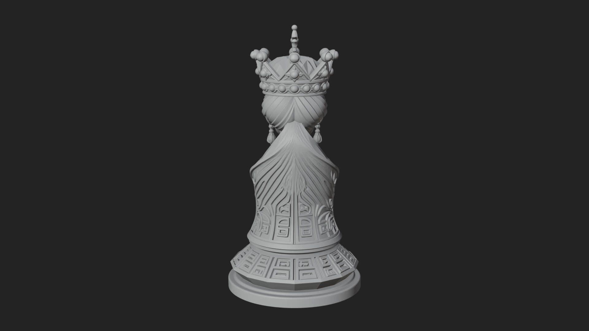 Ornate Chess Piece Statue Design 133 3D Print Model 3D Model