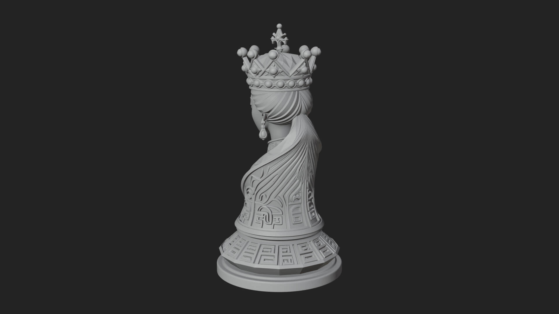 Ornate Chess Piece Statue Design 133 3D Print Model 3D Model