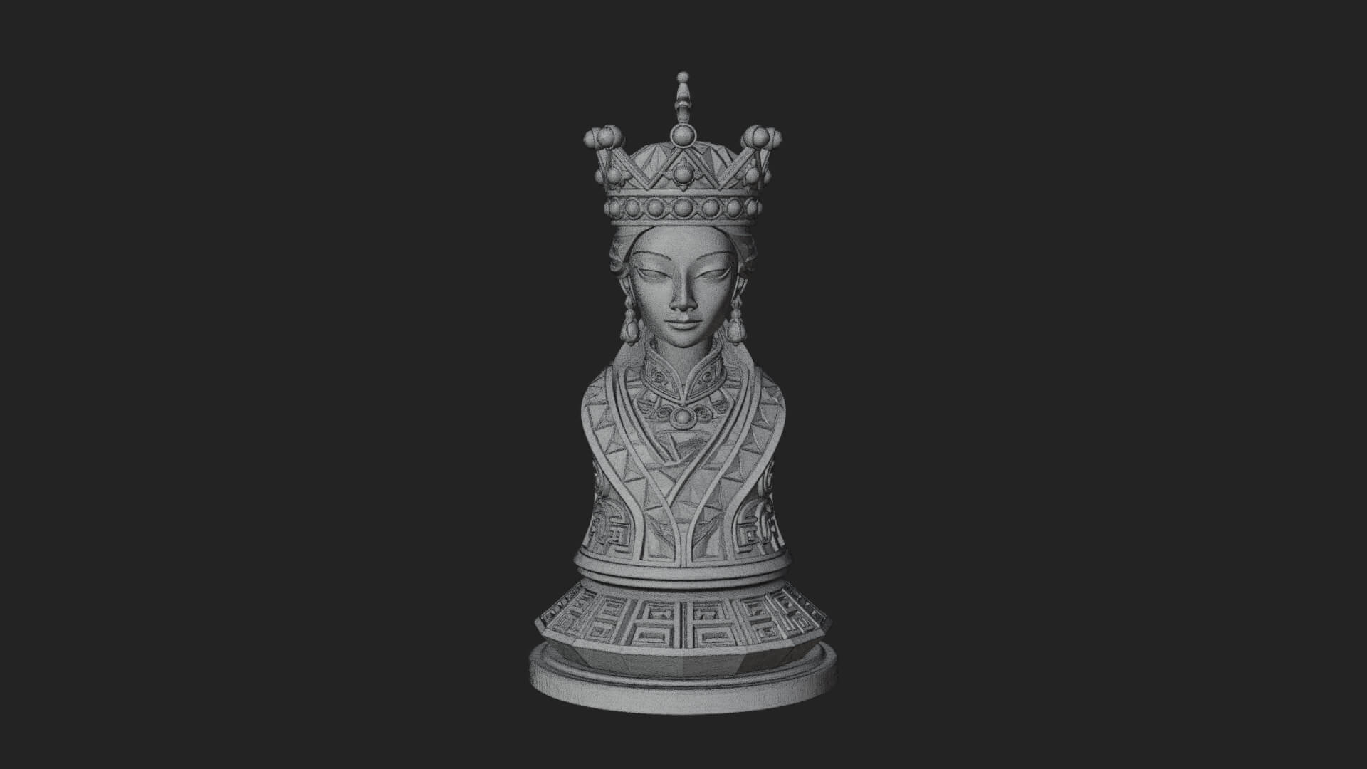 Ornate Chess Piece Statue Design 133 3D Print Model 3D Model