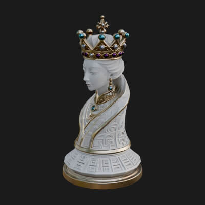 Ornate Chess Piece Statue Design 133 3D Print Model