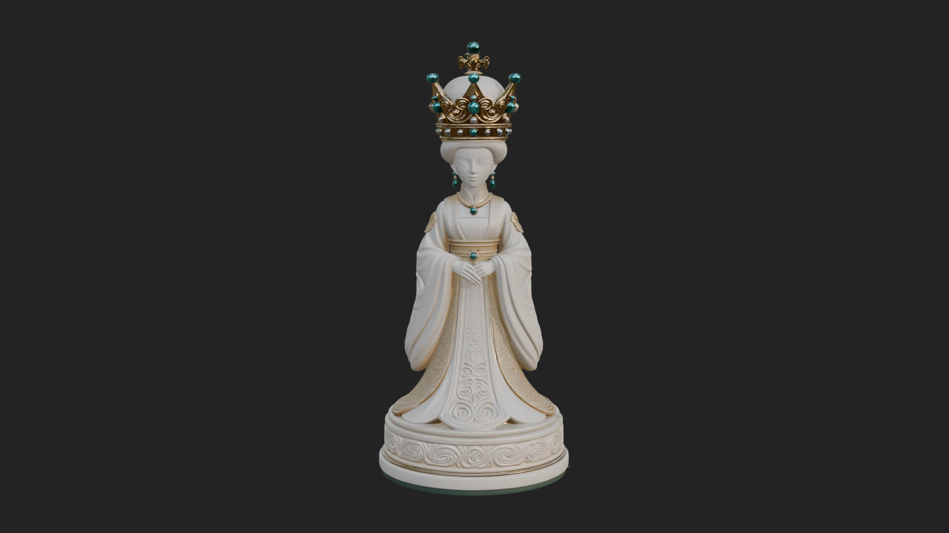 Ornate Chess Piece Statue Design 134 3D Print Model 3D Model