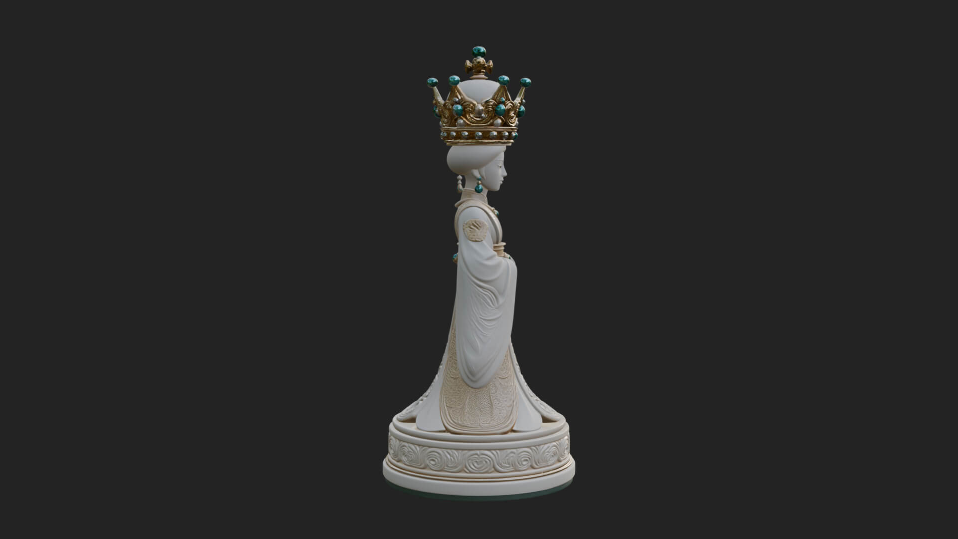 Ornate Chess Piece Statue Design 134 3D Print Model 3D Model
