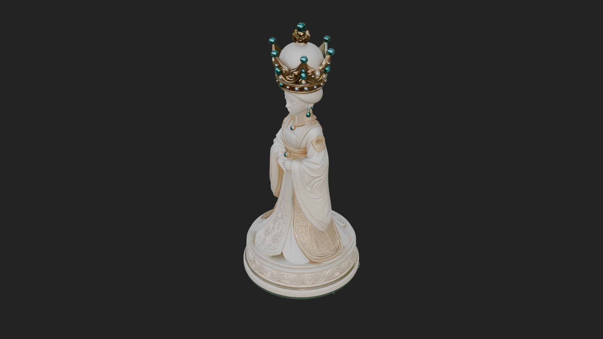 Ornate Chess Piece Statue Design 134 3D Print Model 3D Model