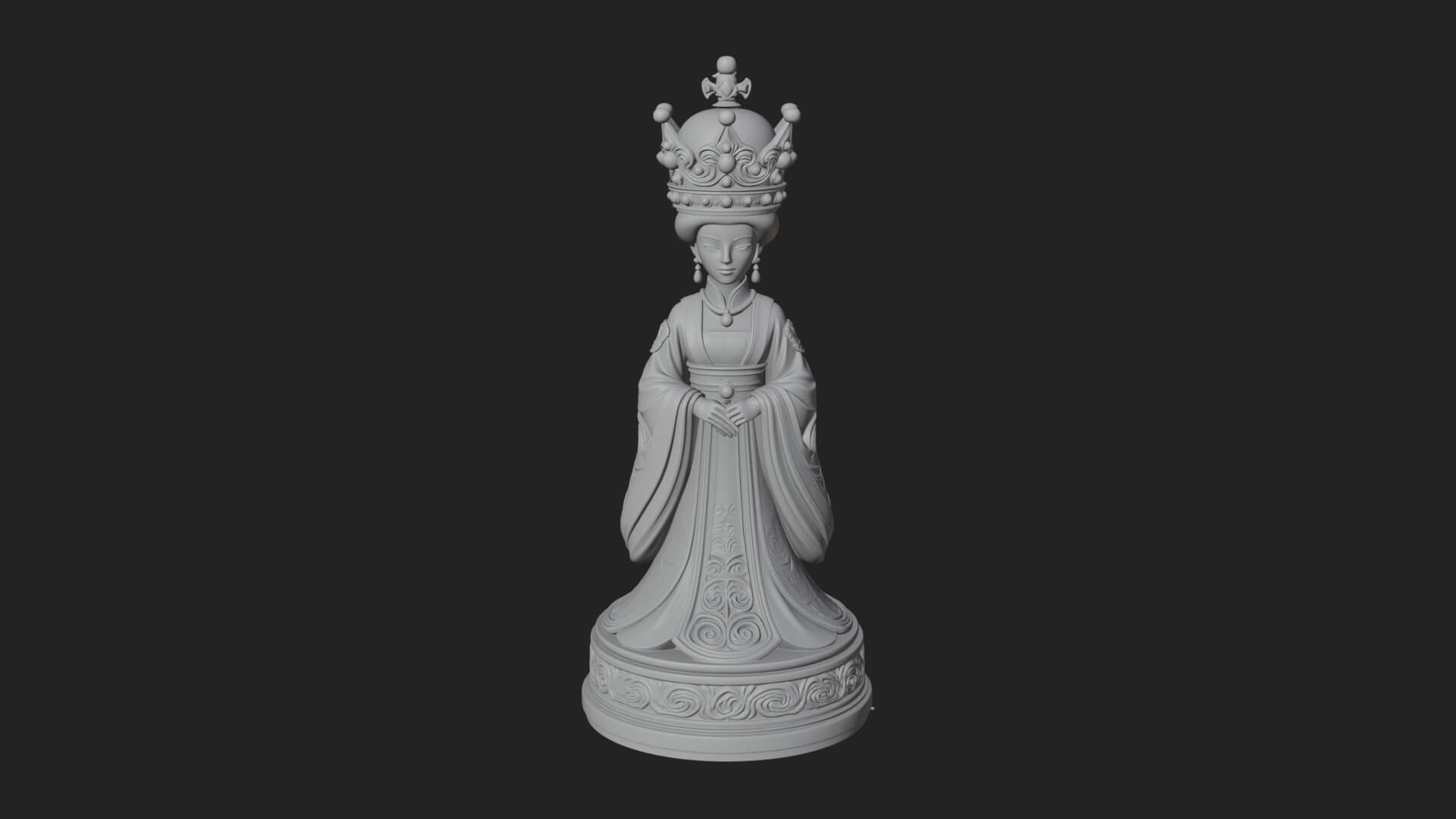 Ornate Chess Piece Statue Design 134 3D Print Model 3D Model