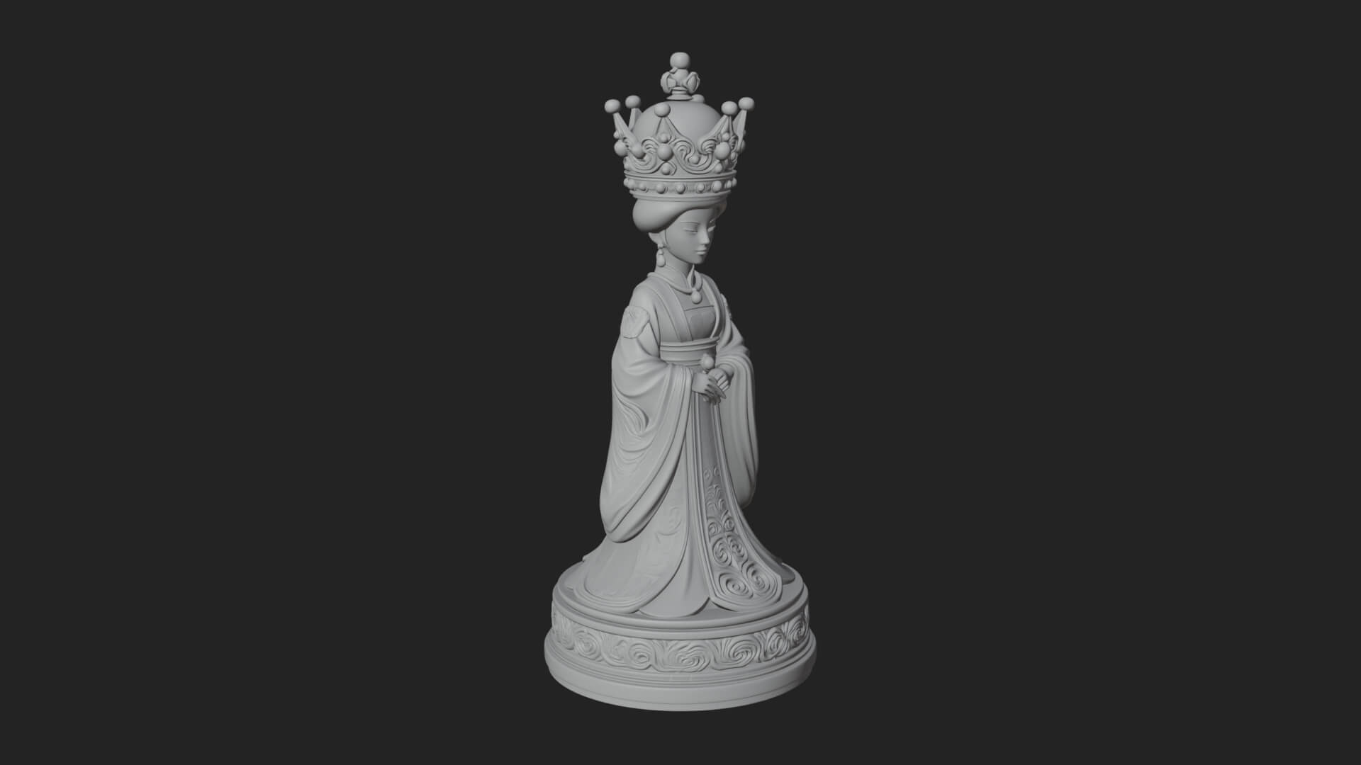 Ornate Chess Piece Statue Design 134 3D Print Model 3D Model
