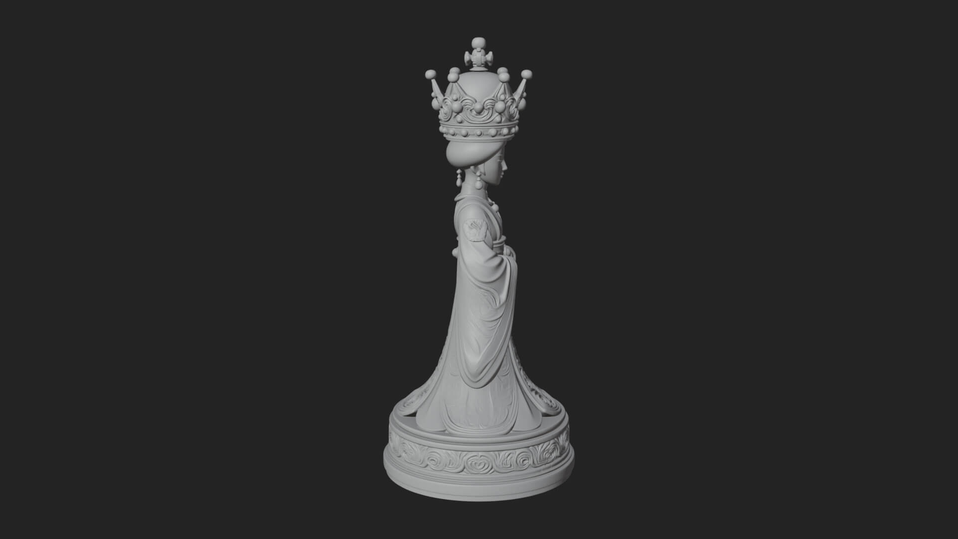 Ornate Chess Piece Statue Design 134 3D Print Model 3D Model