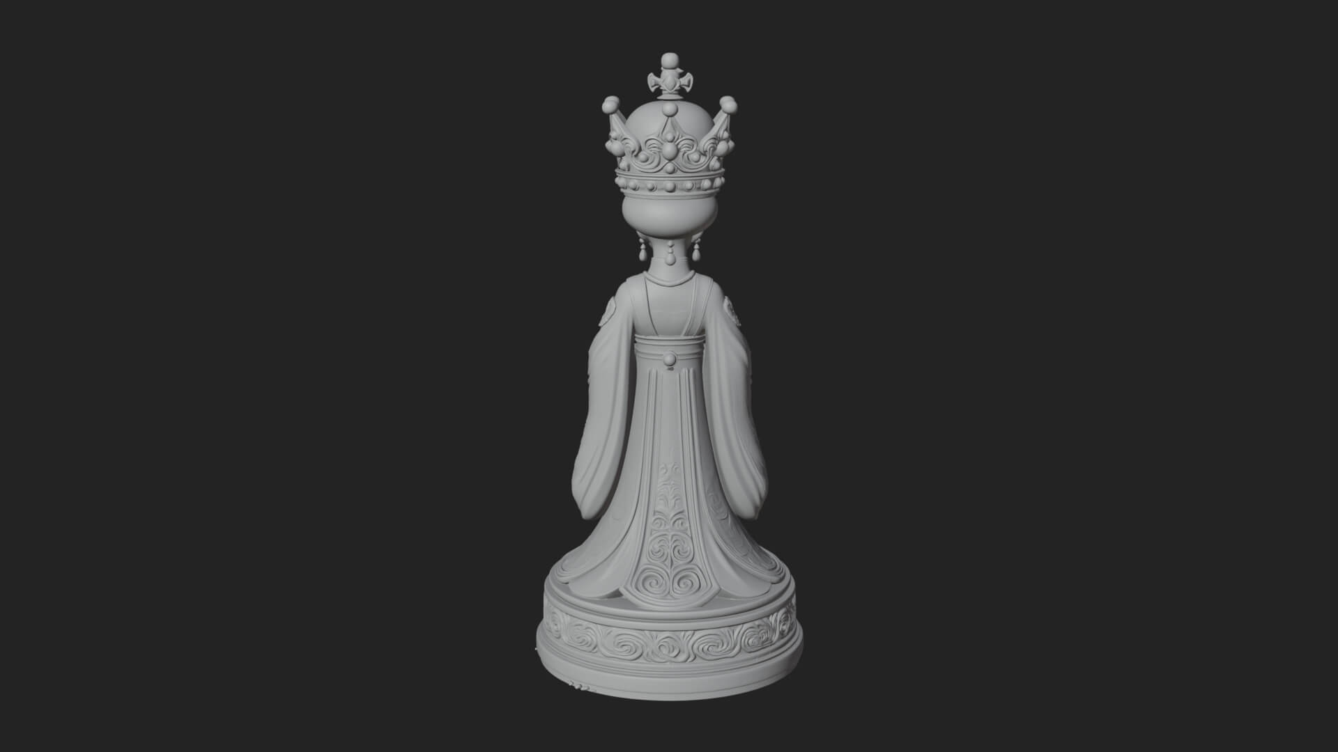 Ornate Chess Piece Statue Design 134 3D Print Model 3D Model