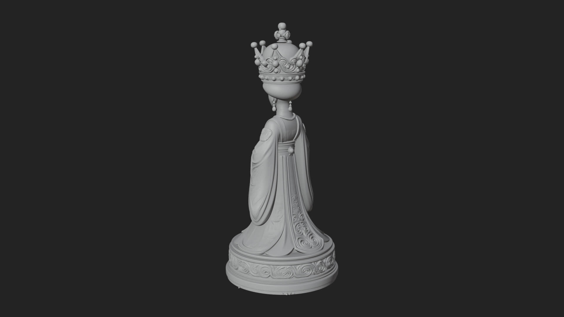 Ornate Chess Piece Statue Design 134 3D Print Model 3D Model