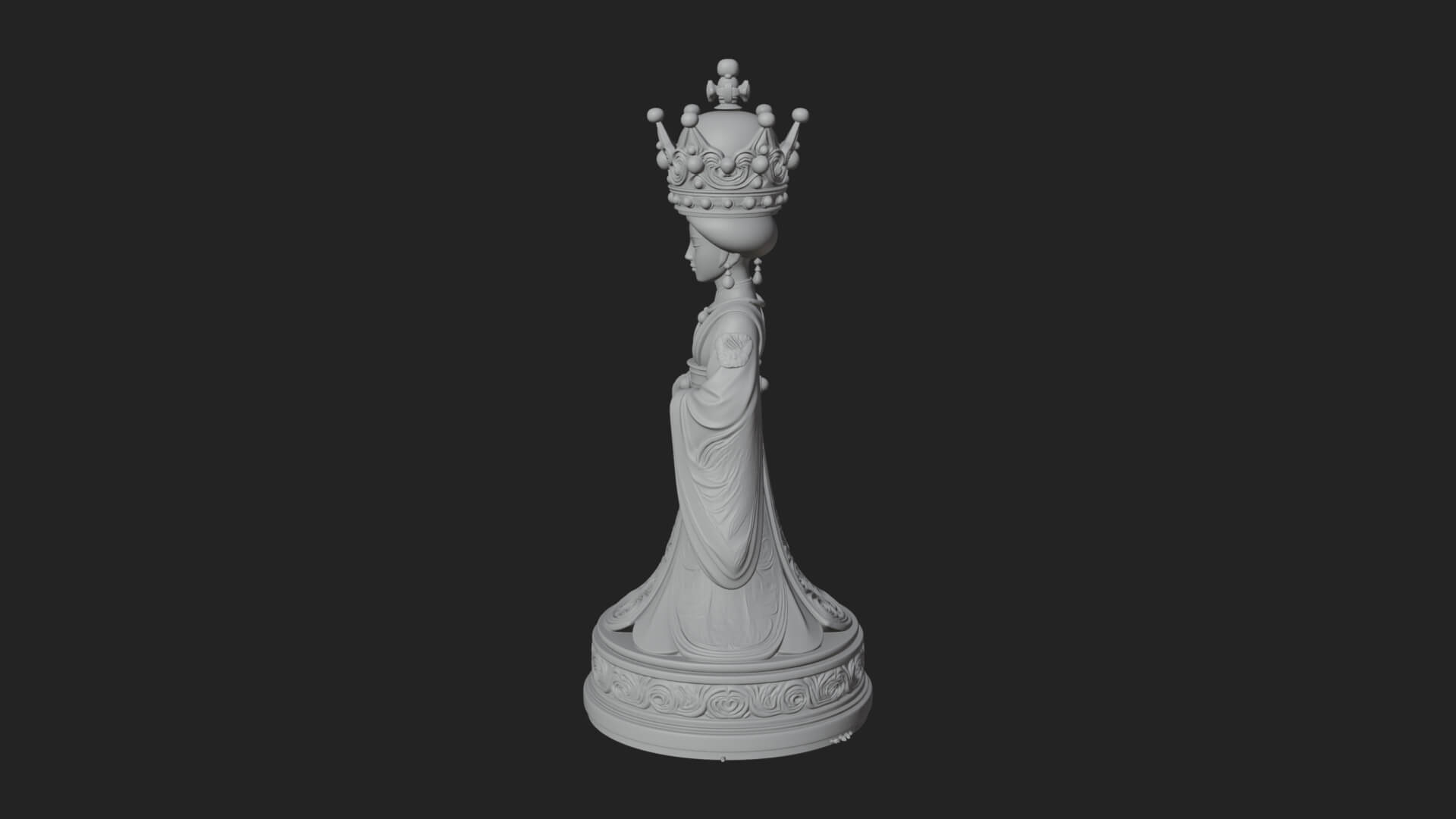 Ornate Chess Piece Statue Design 134 3D Print Model 3D Model
