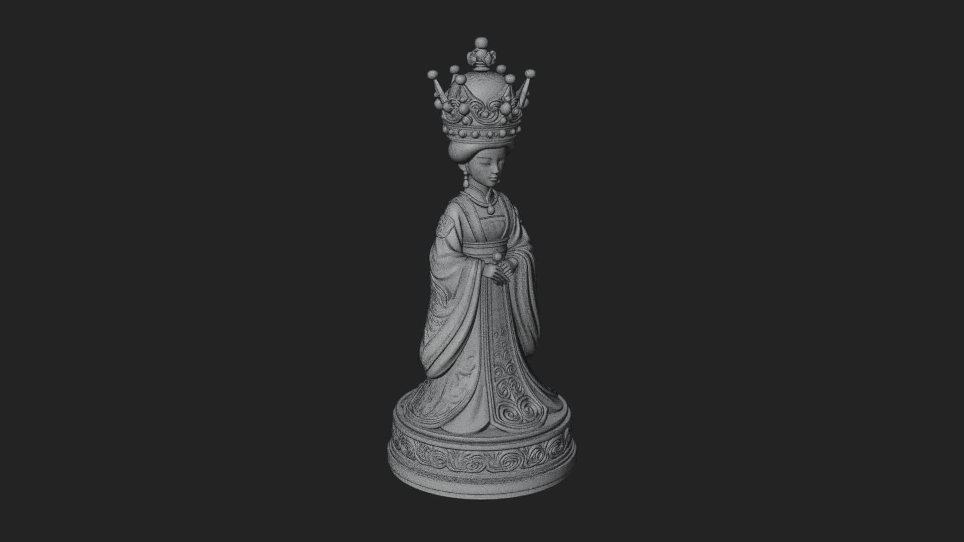 Ornate Chess Piece Statue Design 134 3D Print Model 3D Model